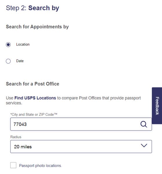 USPS Passport Appointment